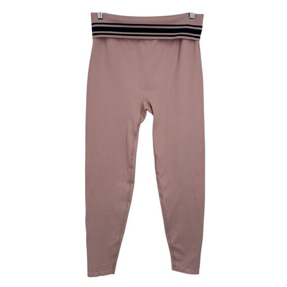 Pink Victoria’s Secret Ribbed Fold Down Waist Leggings Pink Size Large - Picture 1 of 6